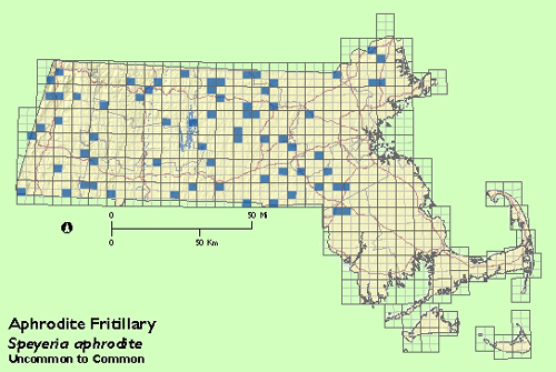 Aphrodite Fritillary map